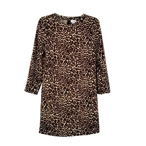 J. Crew Dresses & Skirts - J Crew Factory Womens Size 2 Leopard Print Dress 3/4 Sleeve
